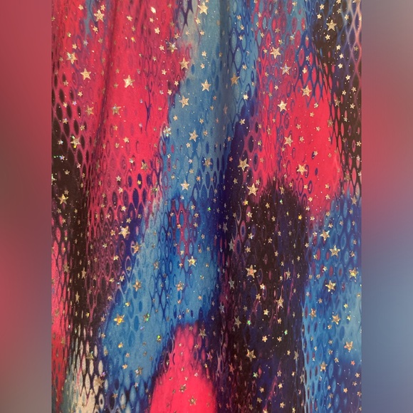 EUC Snowflake Designs Girls Leotard PINK & BLUE Metallic Child Large Gymnastics - Picture 5 of 6